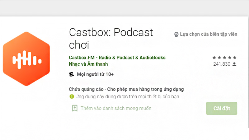 Ứng dụng Castbox nghe Podcast trên điện thoại Android